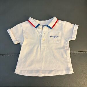 Jacadi Paris Petite Garson White Polo Shirt 3 mon